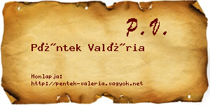 Péntek Valéria névjegykártya