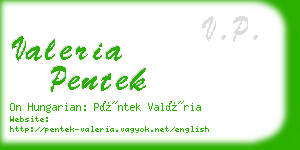 valeria pentek business card